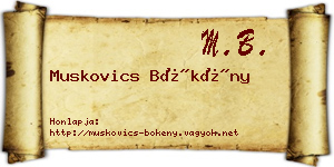 Muskovics Bökény névjegykártya
